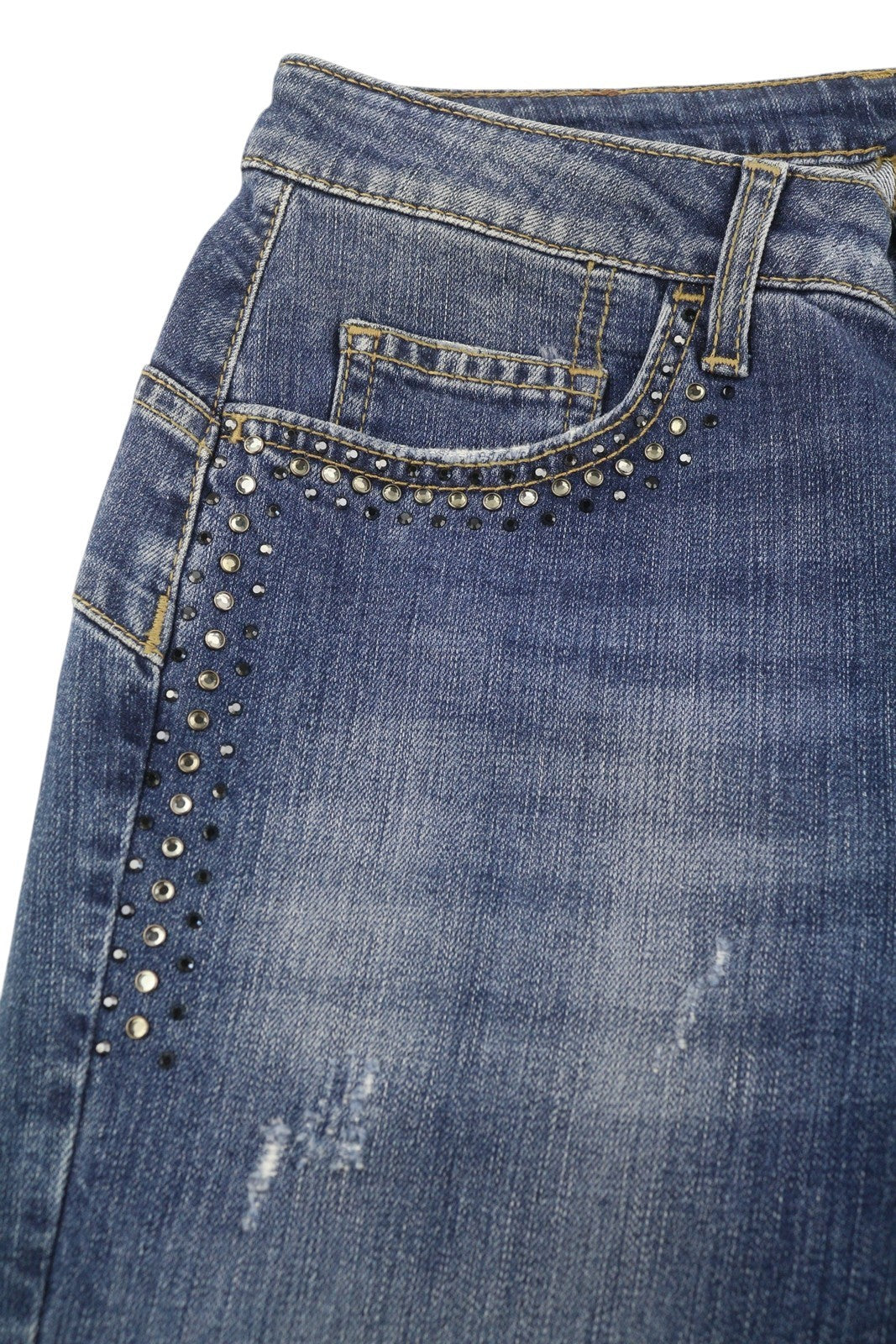 LIU JO Cute Women's Jeans W28 Blue Ripped Distressed Skinny Ankle Fit