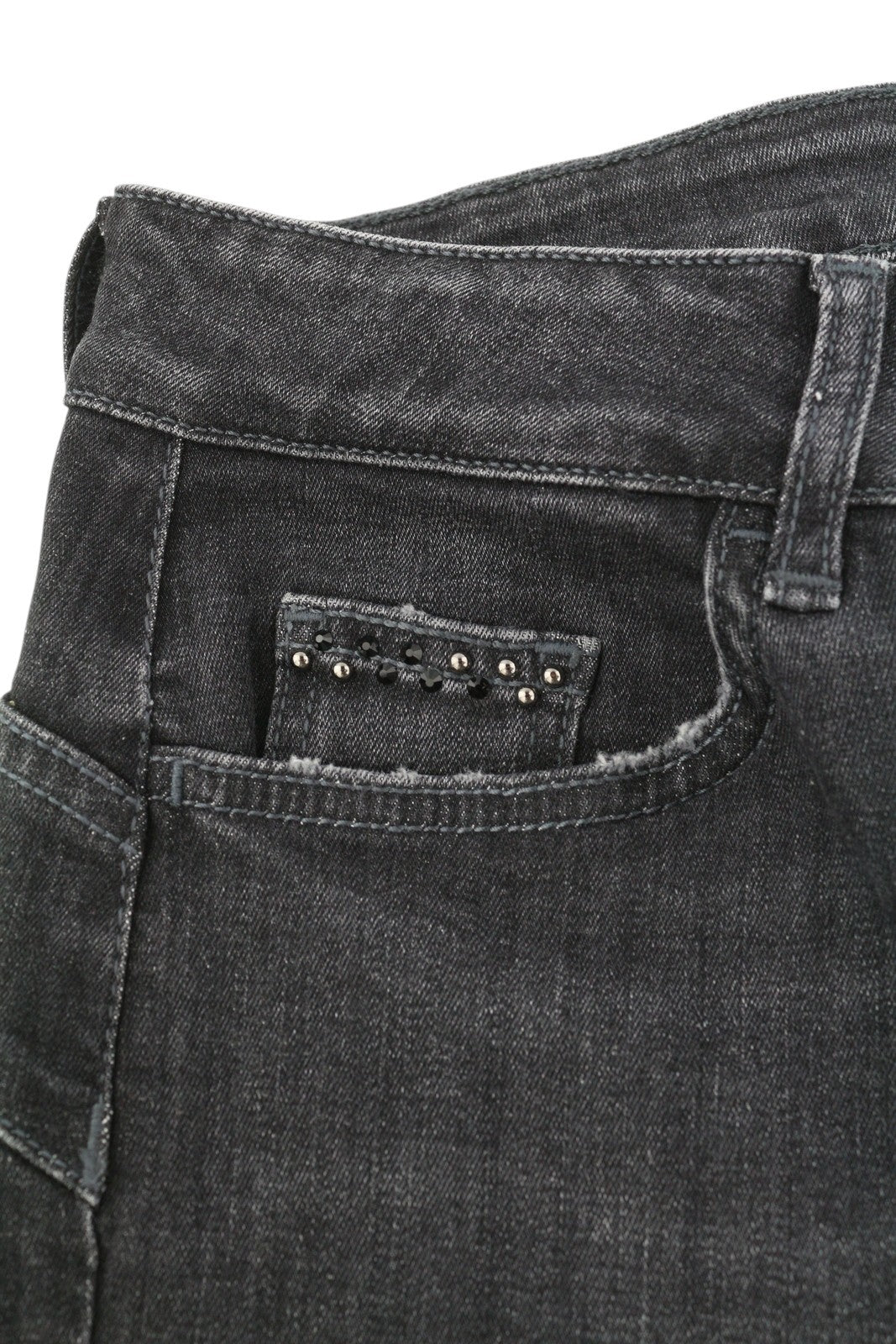 LIU JO Women's Jeans W31 L30 Black Washed Ripped Skinny Fit Logo