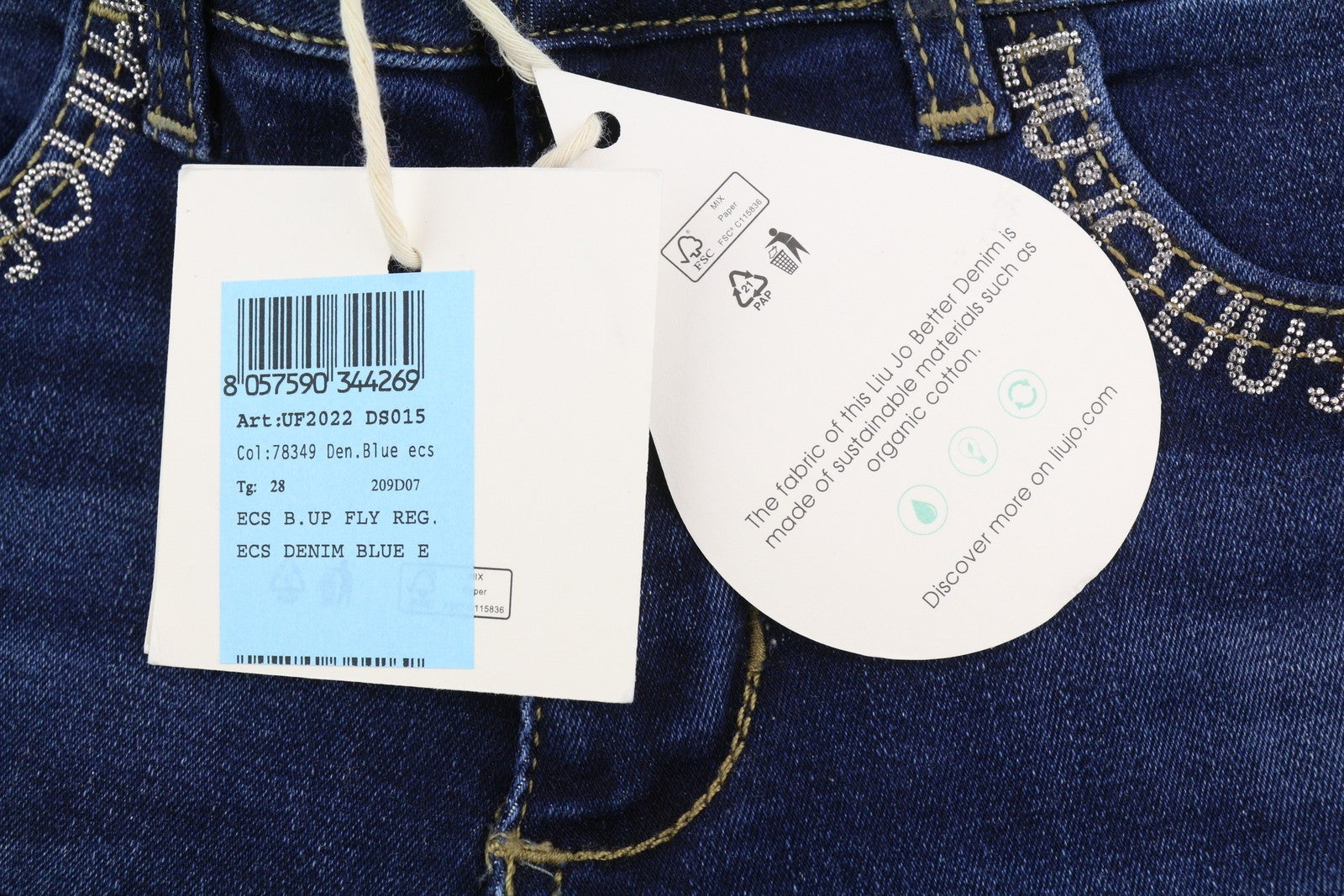 LIU JO Fly Women's Jeans W28 L26 Blue Distressed Bottom Up Ankle Fly