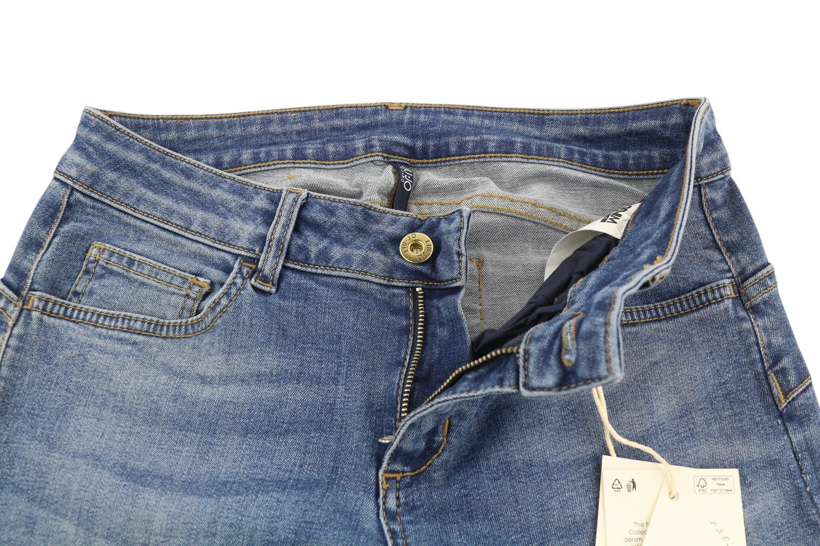 LIU JO Magnetic Women's Jeans W28 Blue Skinny Washed Zip Fly Mickey