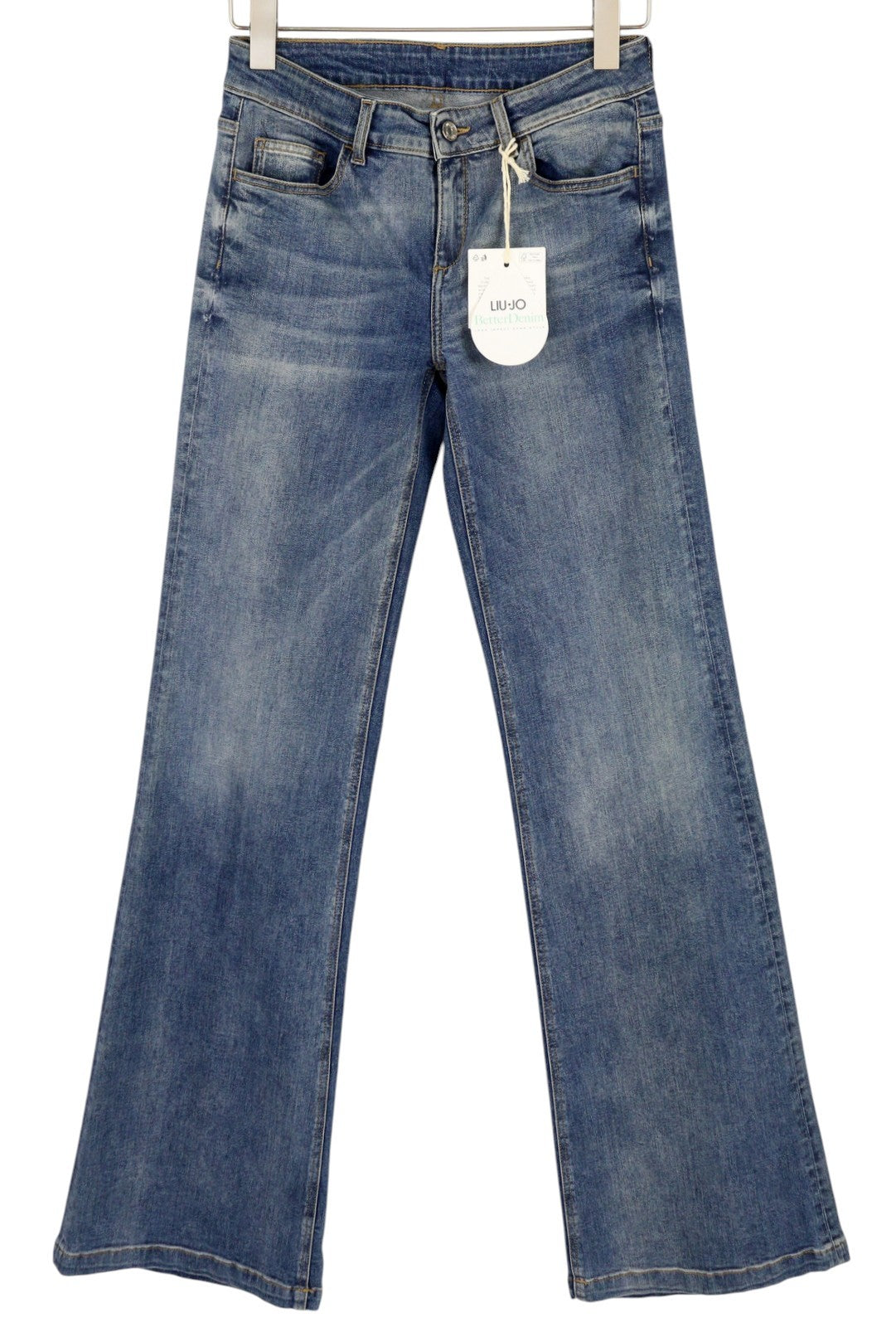 LIU JO Beat Low Women's Jeans W28 Blue Bootcut Fit Zip Fly Pockets