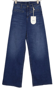 LIU JO Women's Jeans W28 Blue Flared Fit High Waist Zip Fly Logo