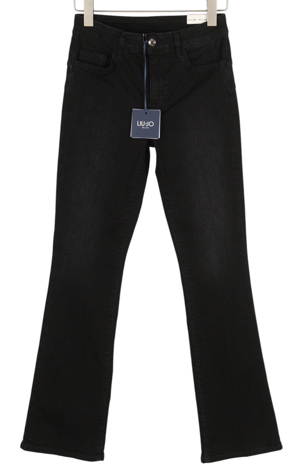 LIU JO Repot Women's Jeans W28 L34 Black Rhinestone Bootcut High Waist