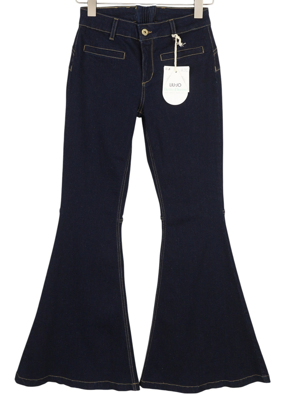 LIU JO Parfait Super Bea Women's Jeans W28 Black Bootcut Zip High Waist