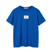 CALVIN KLEIN Men T-Shirt XL Blue Cotton Tricot Front Logo Short Sleeved