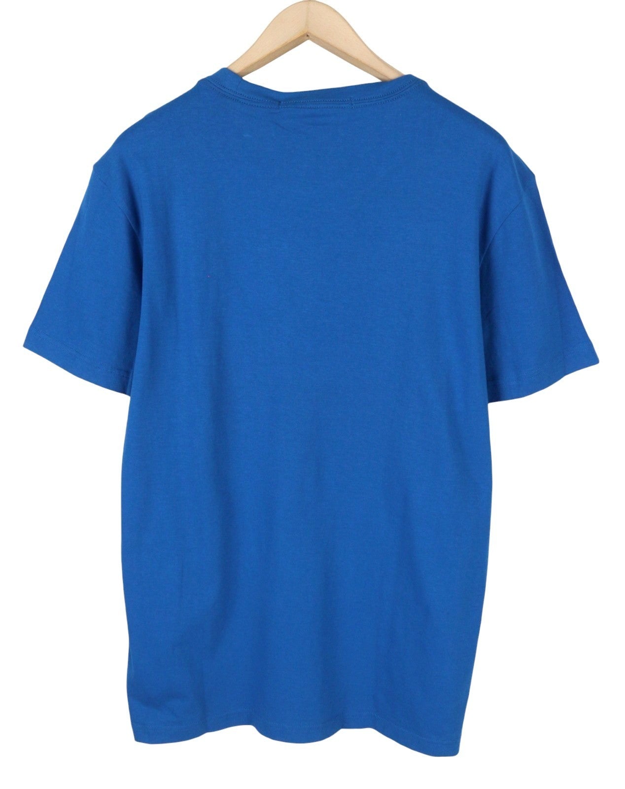 CALVIN KLEIN Men T-Shirt XL Blue Cotton Tricot Front Logo Short Sleeved