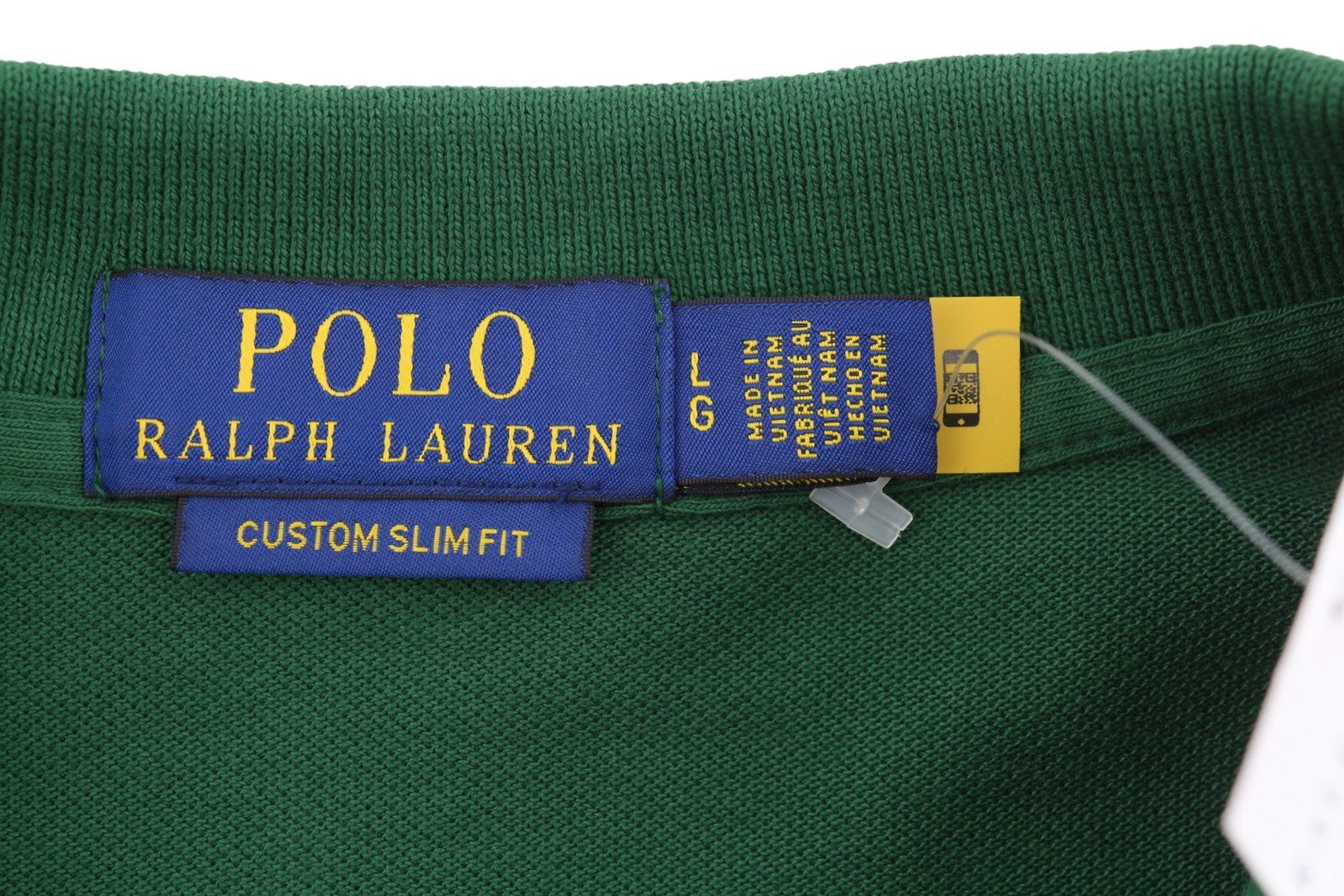 RALPH LAUREN Custom Slim Fit Men Polos L Green Embroidered Logo Short Sleeved