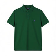 RALPH LAUREN Slim Fit Men Polos M Green Embroidered Logo Cotton Short Sleeved