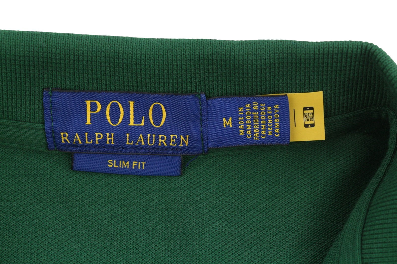 RALPH LAUREN Slim Fit Men Polos M Green Embroidered Logo Cotton Short Sleeved