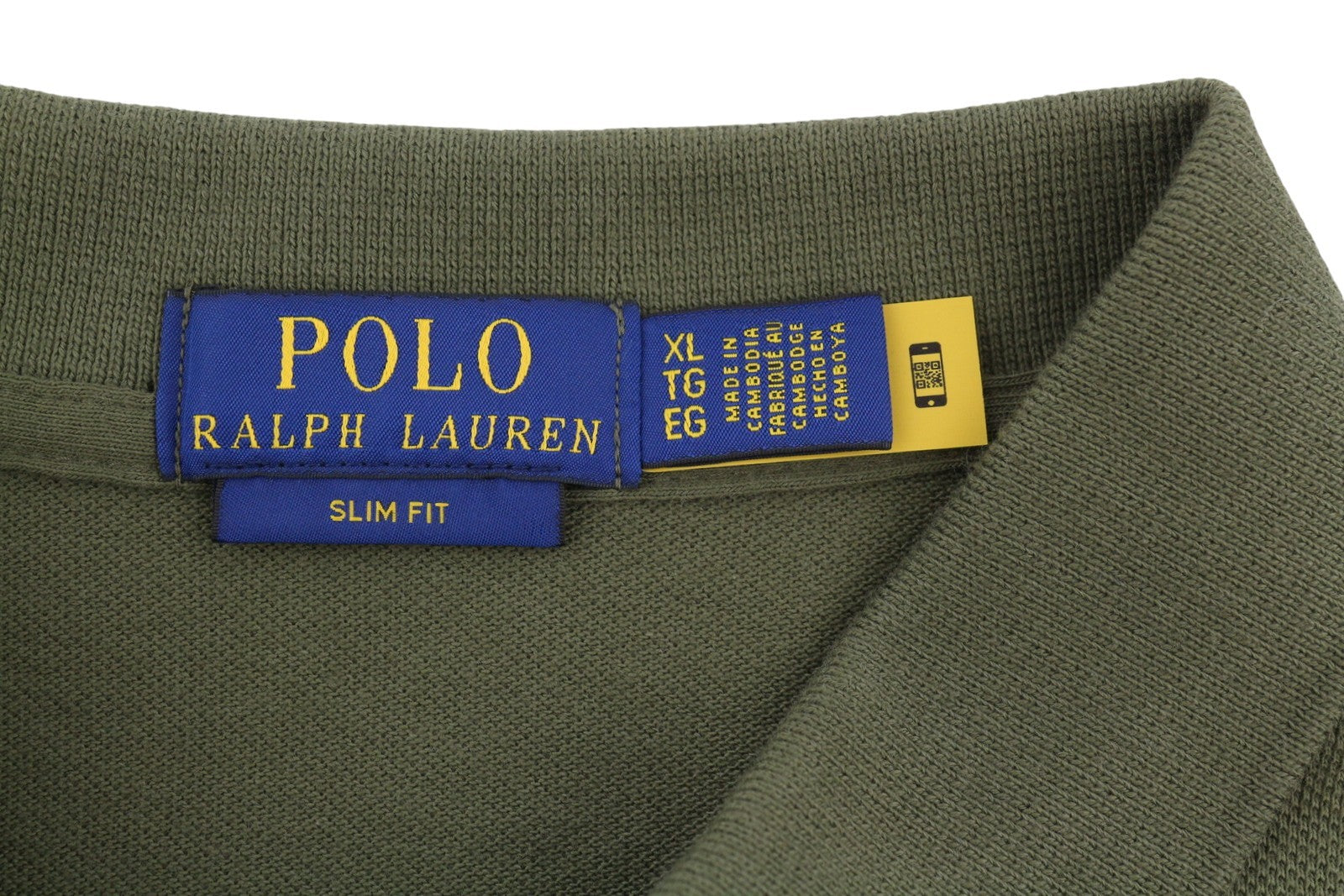 RALPH LAUREN Slim Fit Men Polos XL Dark Green Embroidered Logo Short Sleeve