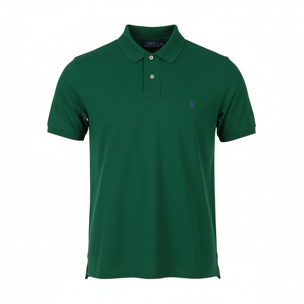 RALPH LAUREN Custom Slim Fit Men Polos M Green Embroidered Logo Short Sleeved