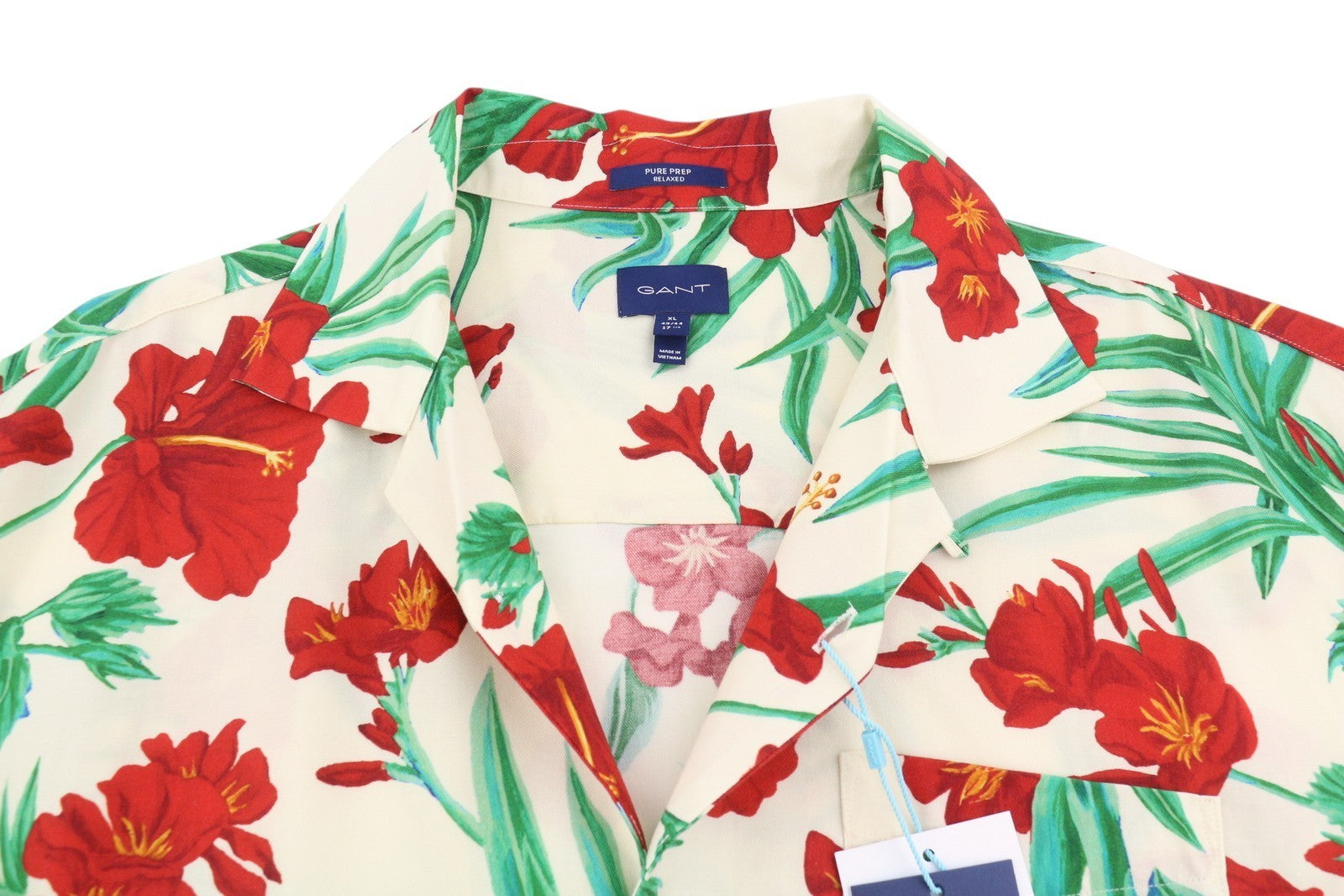 GANT Pure Prep Relaxed Men Shirt XL Short Sleeve Floral Print Button-Up RRP150
