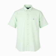 GANT Gmt Dyed Linen Slim Men Shirt 2XL Bay Green Button-Down Short Sleeve RRP150