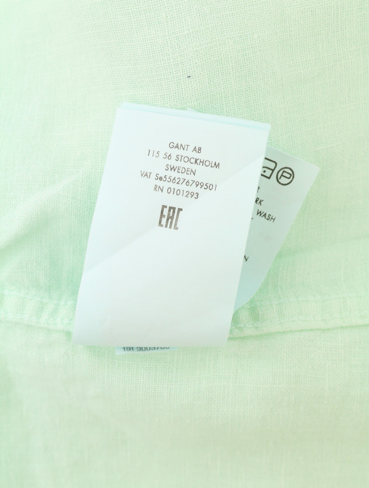 GANT Gmt Dyed Linen Slim Men Shirt 2XL Bay Green Button-Down Short Sleeve RRP150