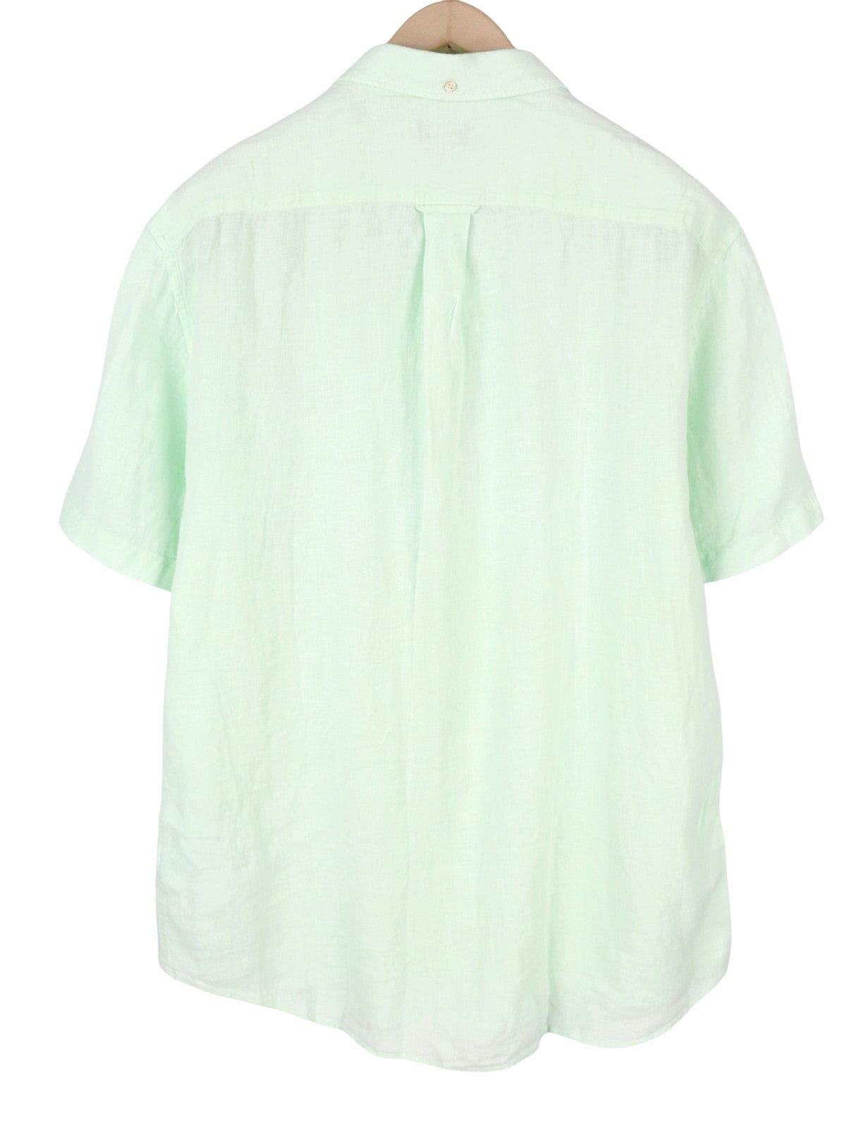 GANT Gmt Dyed Linen Slim Men Shirt 2XL Bay Green Button-Down Short Sleeve RRP150