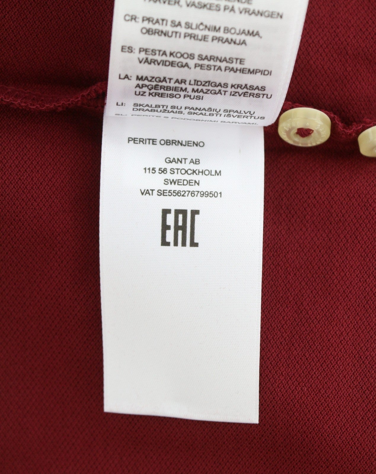 GANT Original Pique LS Rugger Men T-Shirt M Plumped Red Logo Polo Long Sleeve