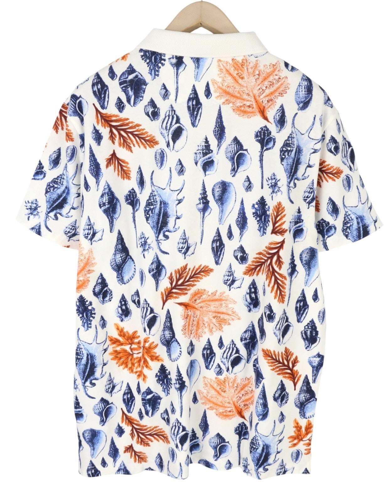 GANT Seaside SS Rugger Men Polos 2XL Eggshell Patterned Cotton Short Sleeve