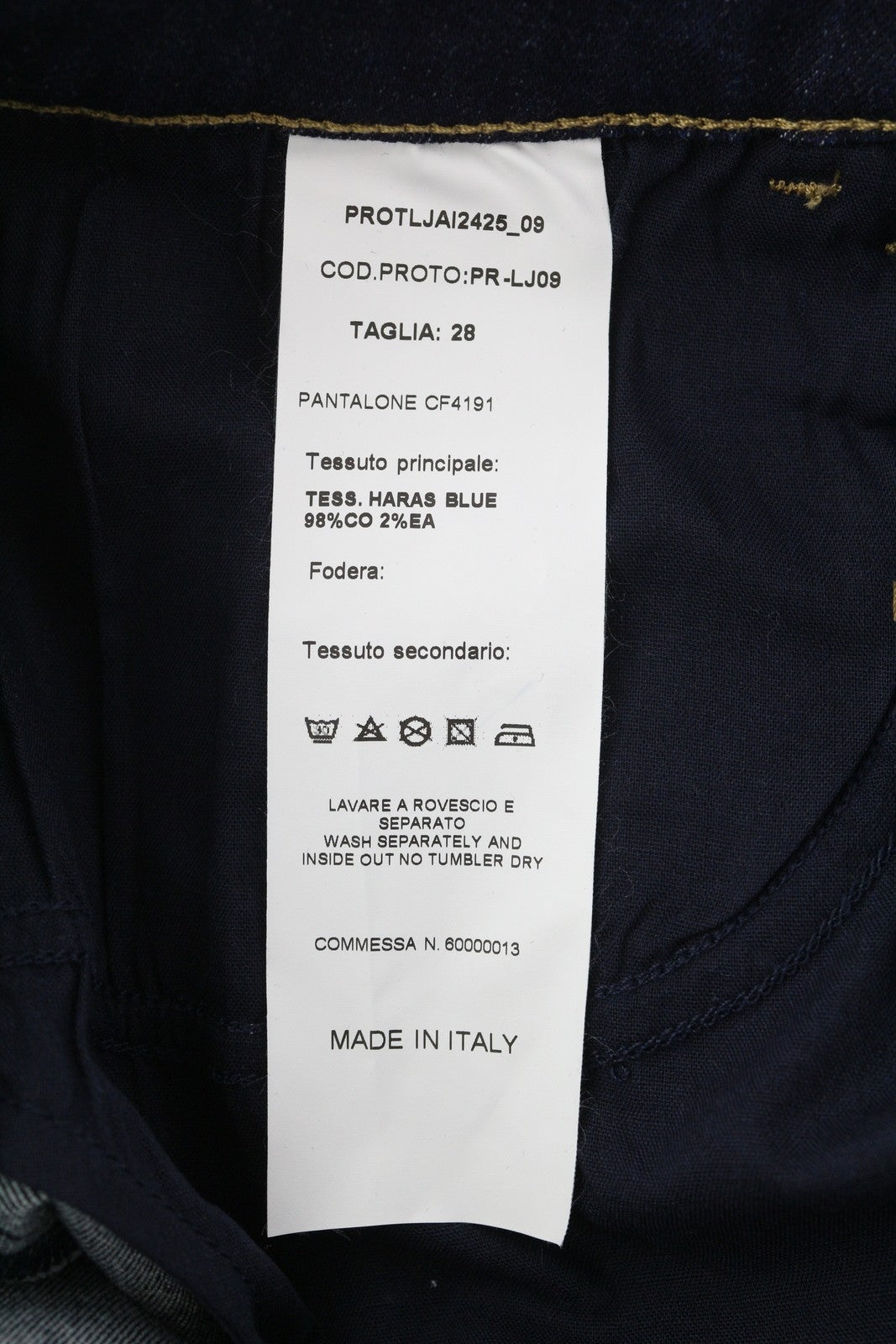 LIU JO Women Jeans W28 Dark Blue Straight High Rise Zip Fly Classic Denim