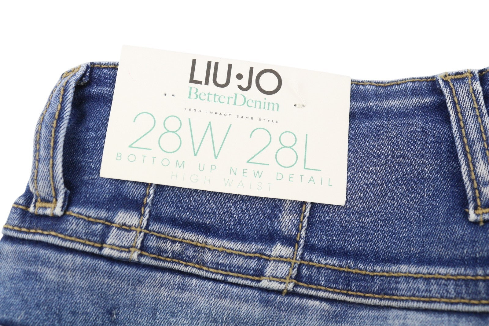 LIU JO Women Jeans W28/L28 Fade Wash Bootcut Buttoned High Waist Bottom Up