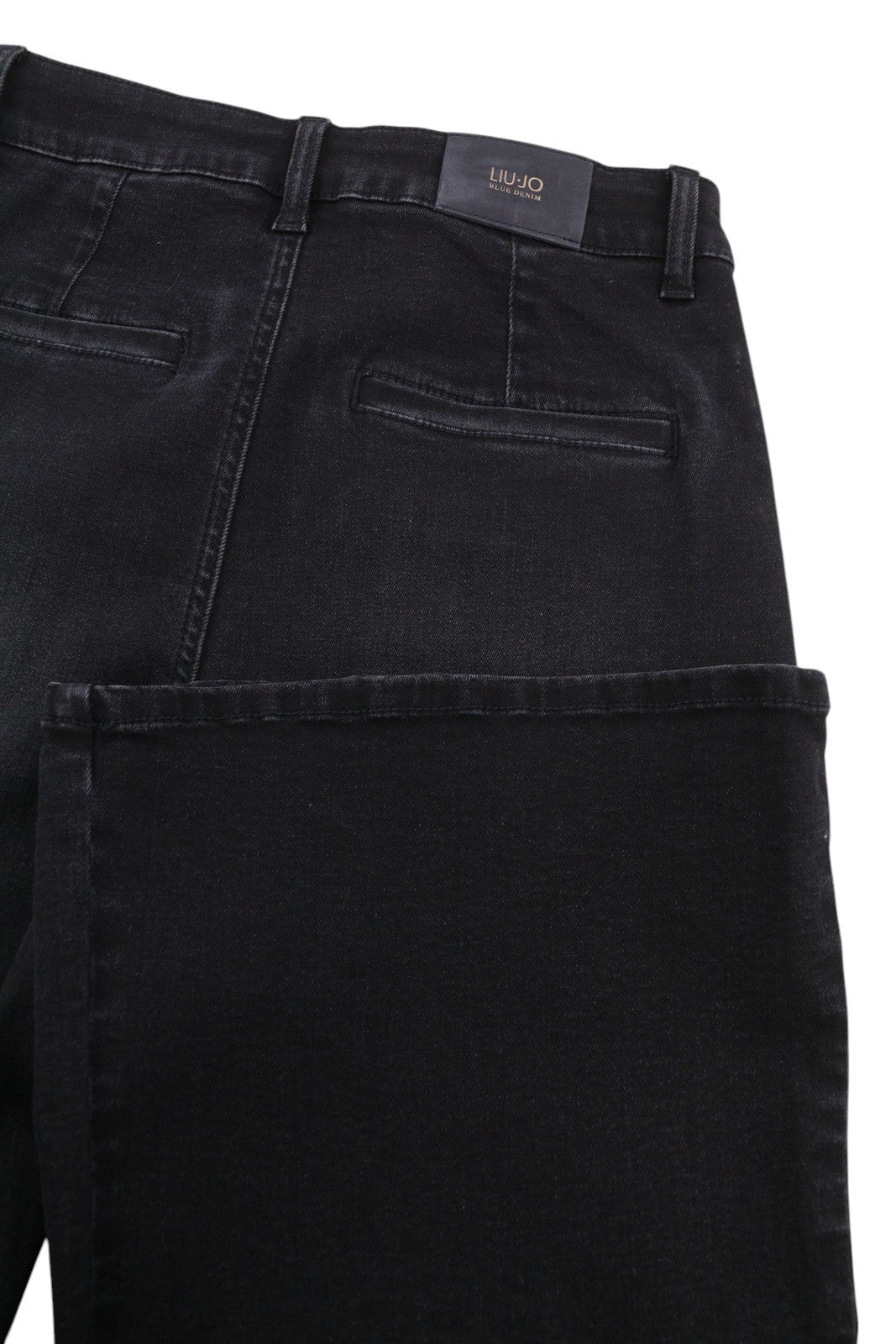 LIU JO Women Jeans W28 Black Fade Wash Bootcut Zip Fly High Waist Denim