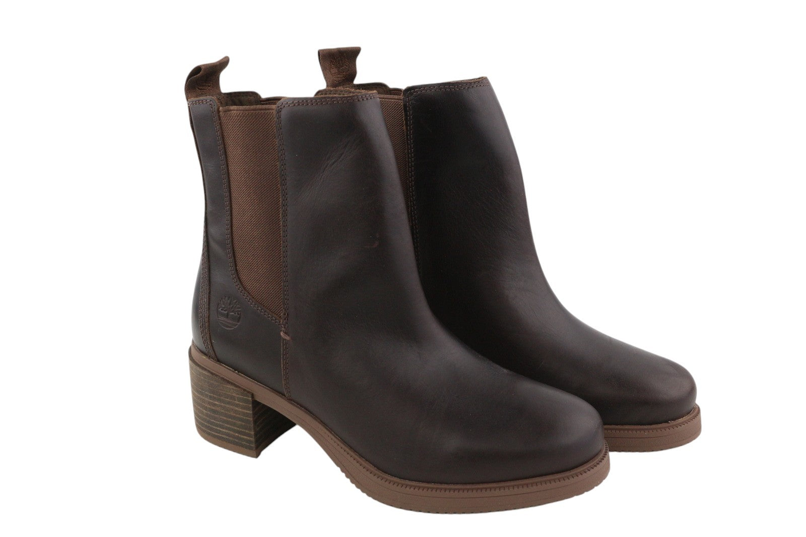 TIMBERLAND A25B3 Women Boots EU37/38 Brown Leather Heeled Mirror Fit