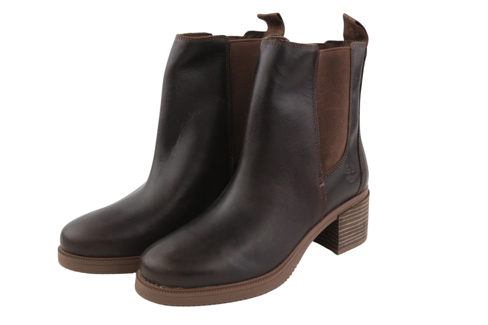 TIMBERLAND A25B3 Women Boots EU37/38 Brown Leather Heeled Mirror Fit