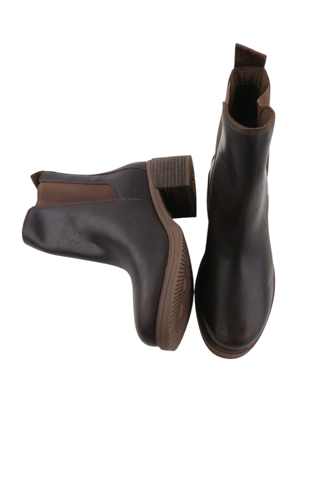 TIMBERLAND A25B3 Women Boots EU37/38 Brown Leather Heeled Mirror Fit