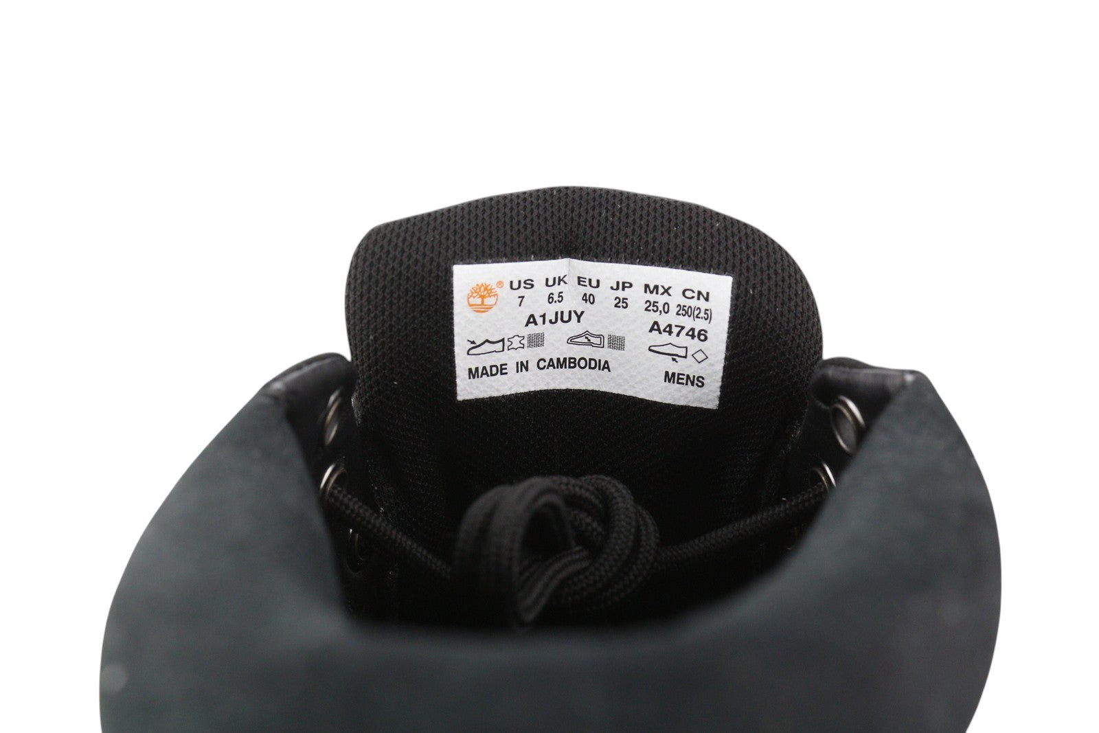 TIMBERLAND A1JUY Men Shoes EU40/41 Black Leather Almond Toe Ankle Laced