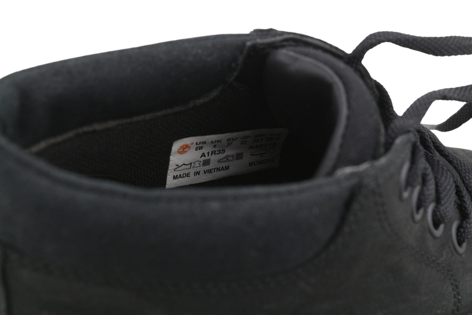 TIMBERLAND A1R35 Women Boots EU36/37 Black Laced Almond Toe Ankle Leather