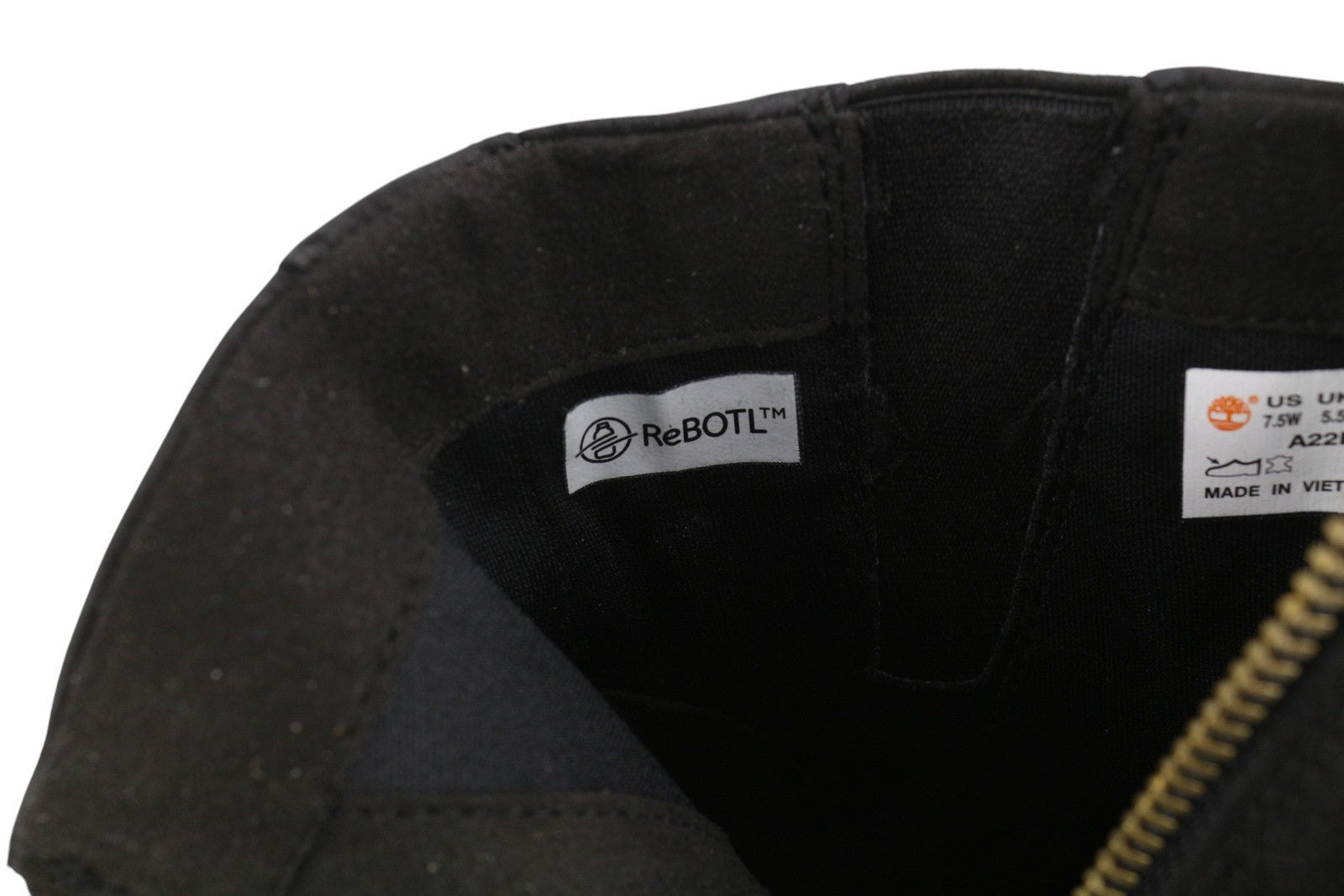 TIMBERLAND A22BA Women Boots EU37.5/38.5 Black Leather Zip Heeled Design