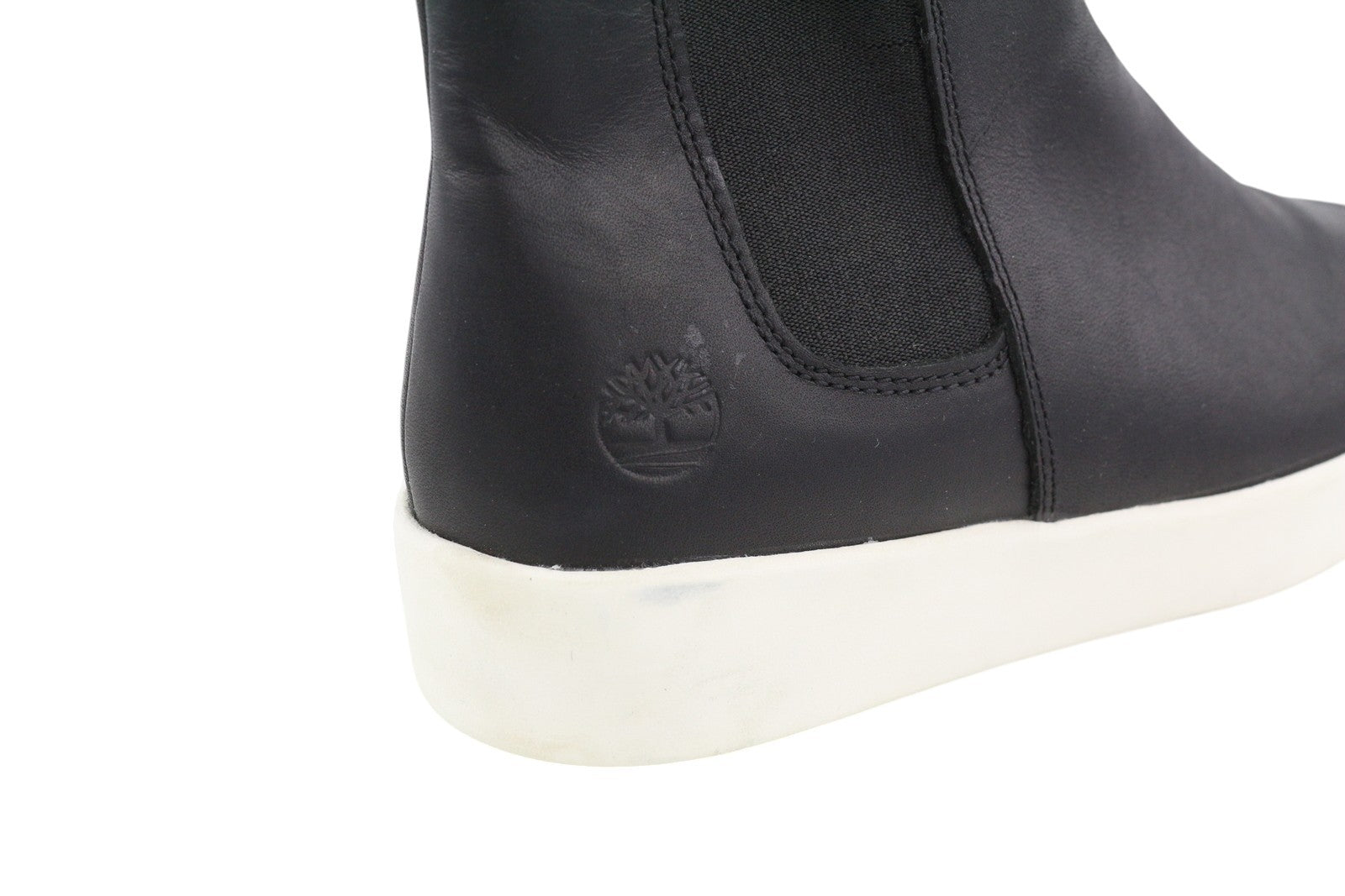 TIMBERLAND A2FUS Women Boots EU37/37.5 Black Pull On Leather Almond Toe