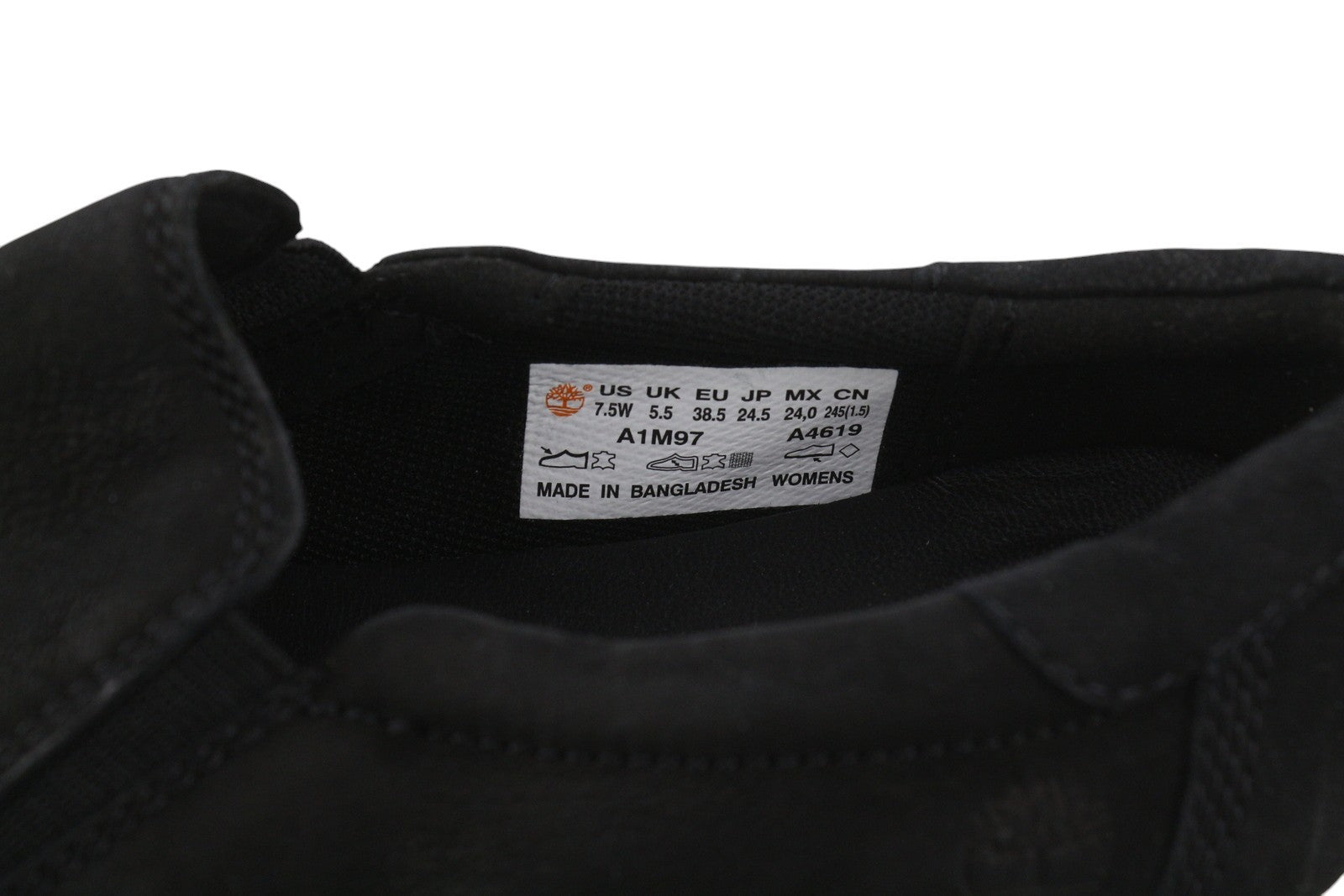 TIMBERLAND A1M97 Women Shoes EU38/38.5 Black Pull On Leather Casual Fit