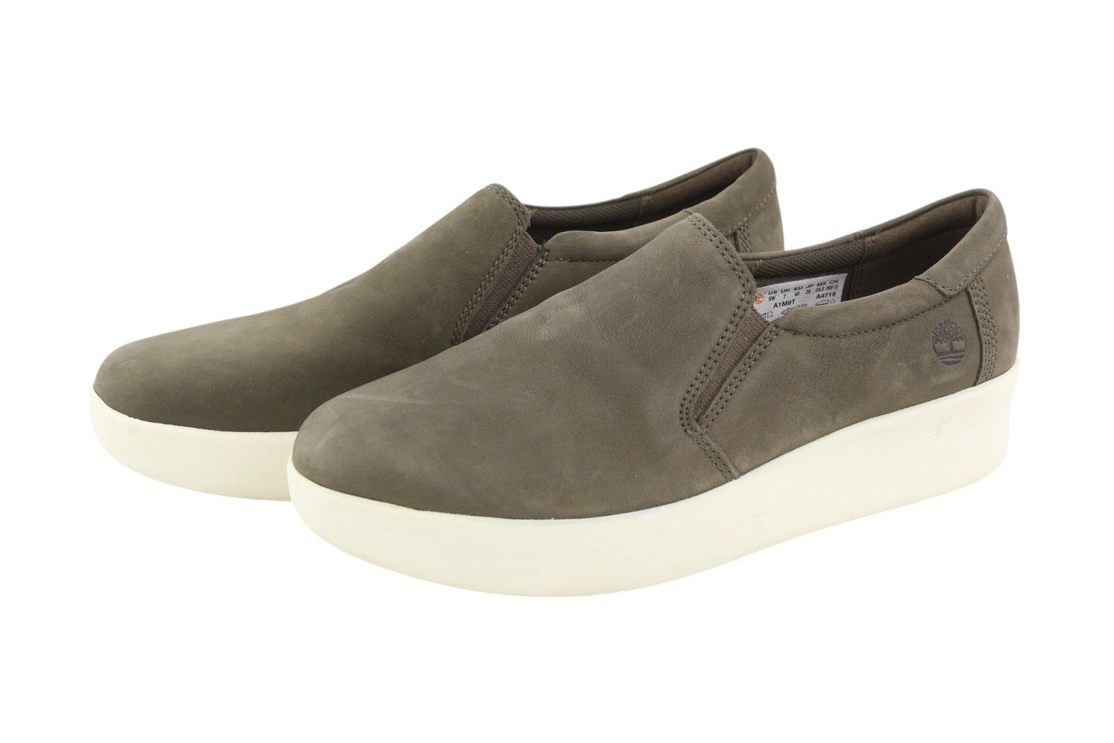 TIMBERLAND A1M9T Women Shoes EU40/41 Grey Pull On Leather Almond Toe