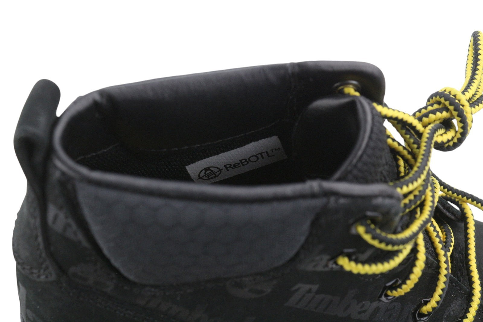 TIMBERLAND A2C3J Boy Boots EU32/33 Black Leather Lace Up ReBOTL Pattern