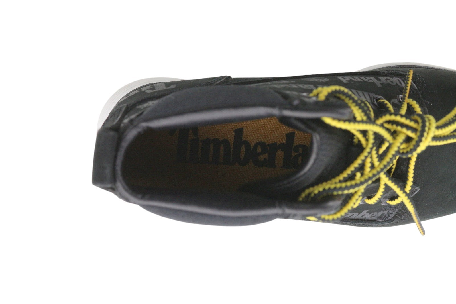 TIMBERLAND A2C3J Boy Boots EU32/33 Black Leather Lace Up ReBOTL Pattern