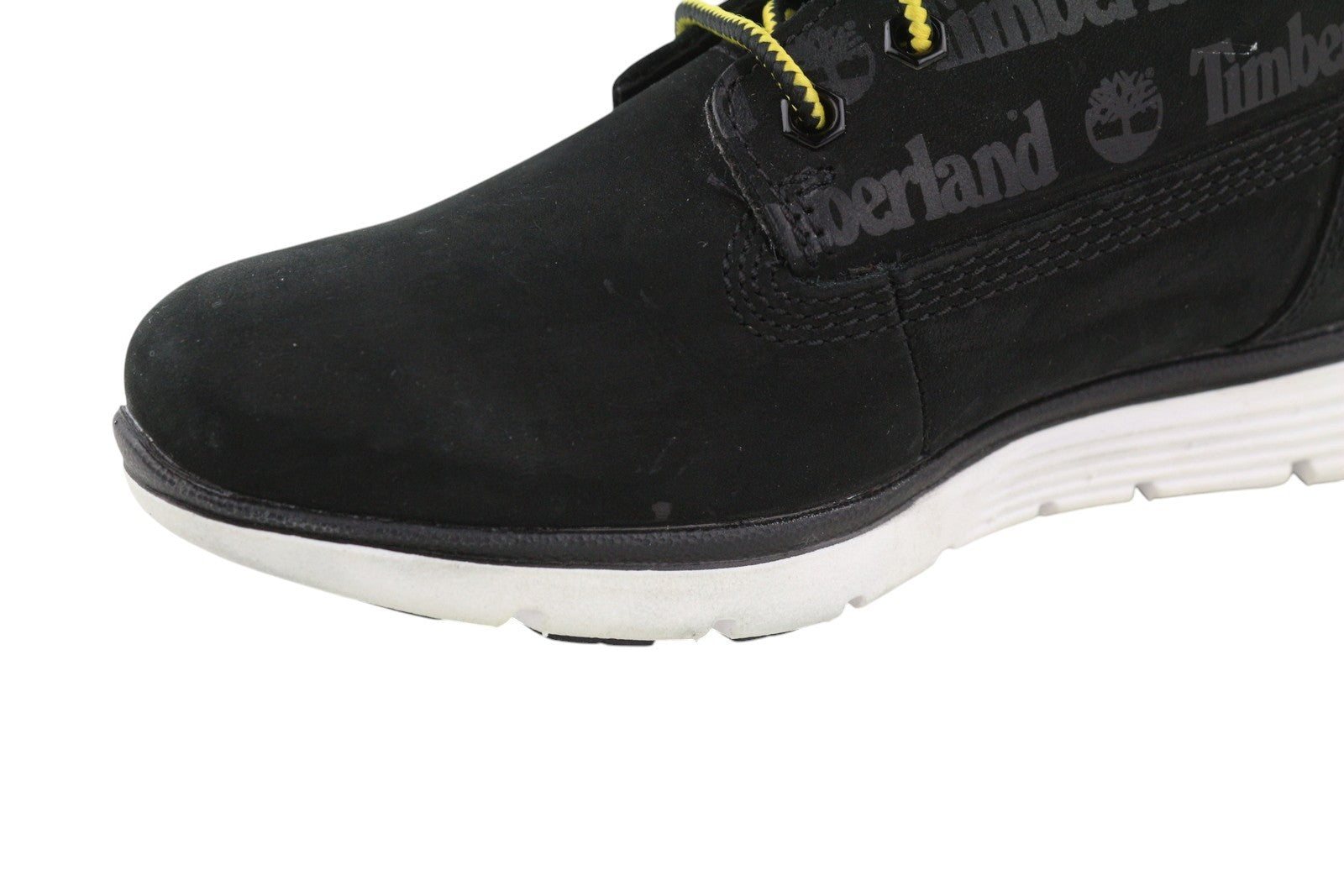 TIMBERLAND A2C3J Boy Boots EU32/33 Black Leather Lace Up ReBOTL Pattern