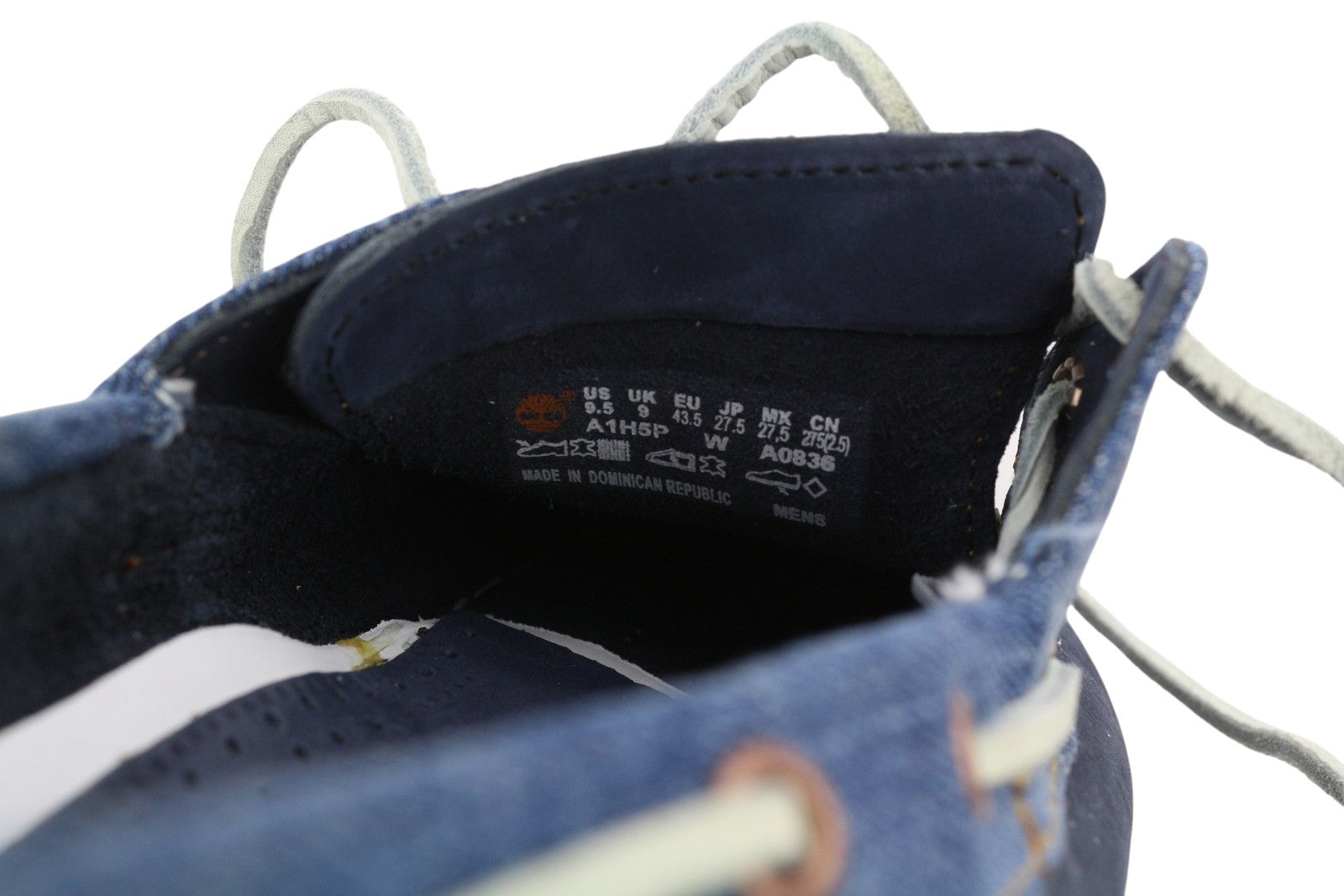 TIMBERLAND A1H5P Men Shoes EU43.5/44.5 Blue Denim Look Leather Almond Toe