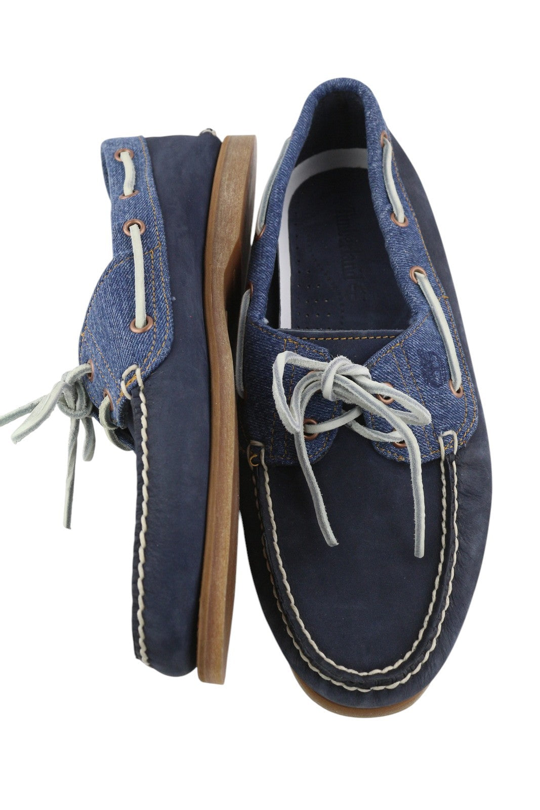 TIMBERLAND A1H5P Men Shoes EU43.5/44.5 Blue Denim Look Leather Almond Toe