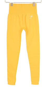 GYMSHARK Vital Women Leggings XS Yellow Seamless Stretch High Waist Fit