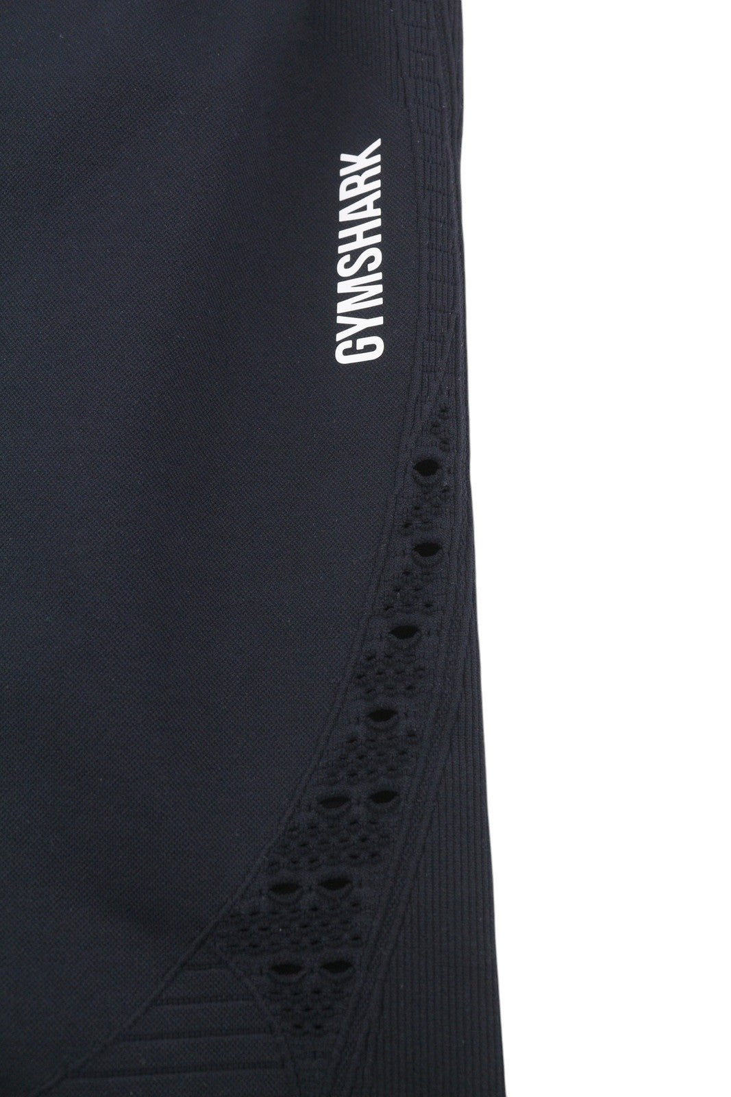 GYMSHARK Energy Women Leggings S Black Seamless Cropped Eyelet High Waist