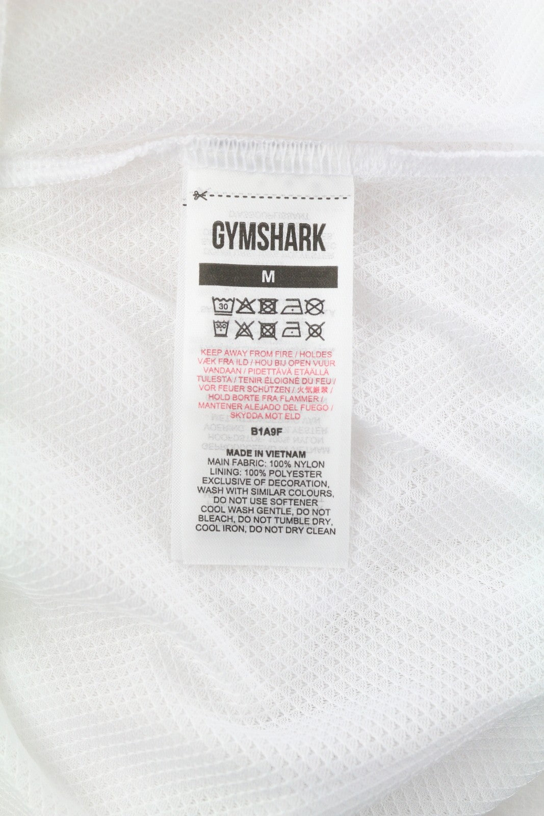 GYMSHARK Pulse Women Trousers M White Sheer Joggers Drawstring Short Layer