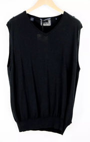 „SCOTCH &amp; SODA XL“ megzta vyriška liemenė su tamsiai mėlyna medvilnine V formos iškirpte, „Ams Couture“ stiliaus 