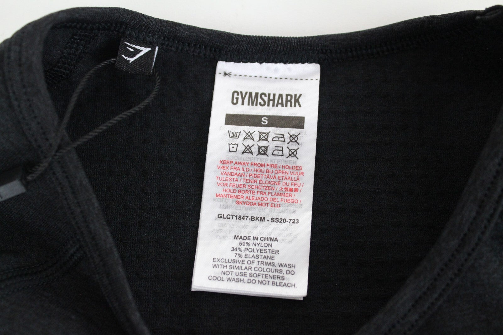 GYM SHARK moteriški „Vital“ marškinėliai S dydžio pilki ilgomis rankovėmis, trumpi sportiniai marškinėliai, tamprūs 