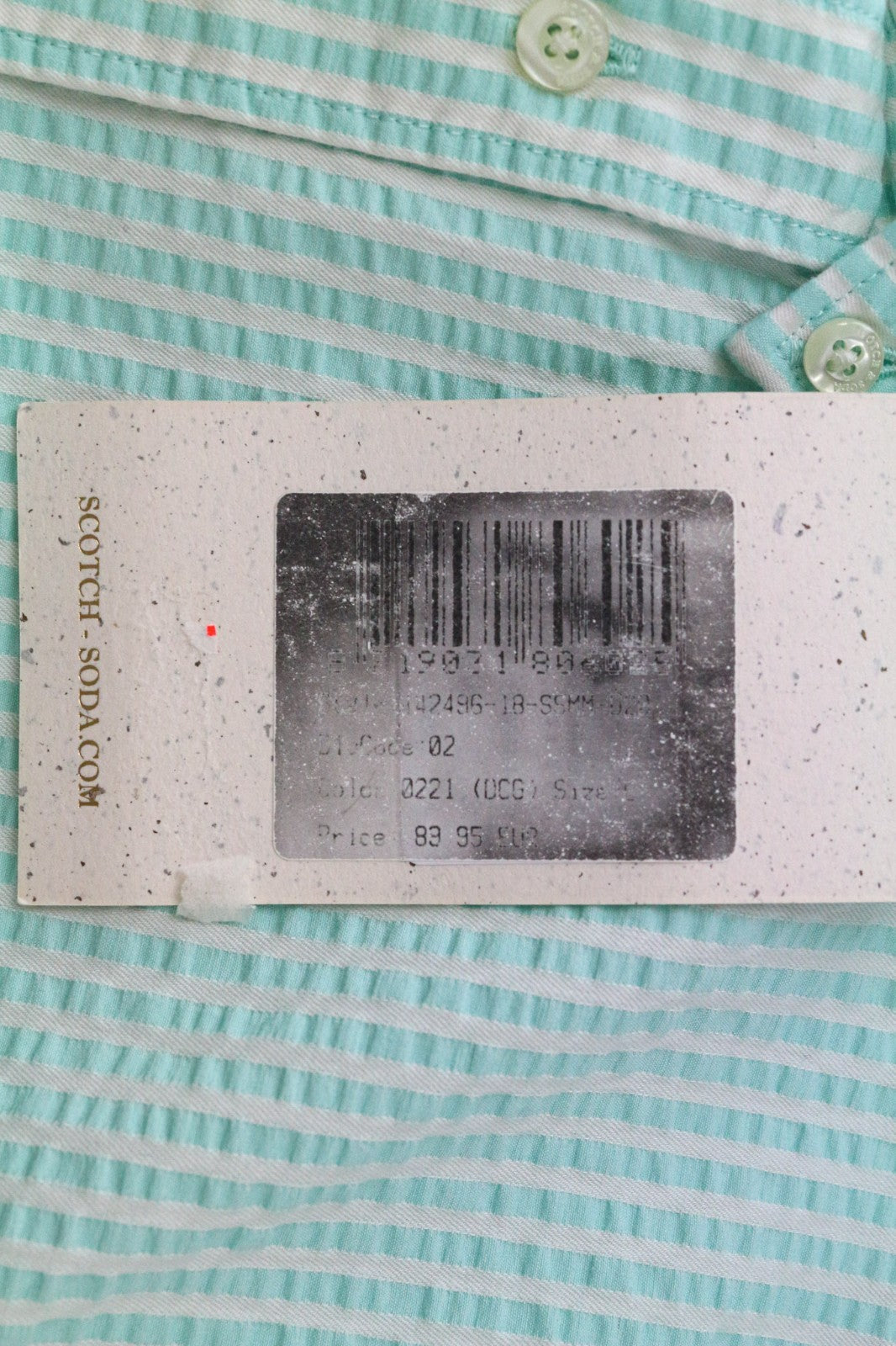 SCOTCH &amp; SODA Ams Couture vyriški marškinėliai L dydžio, vandens mėlyni, dryžuoti, ilgomis rankovėmis, medvilniniai 