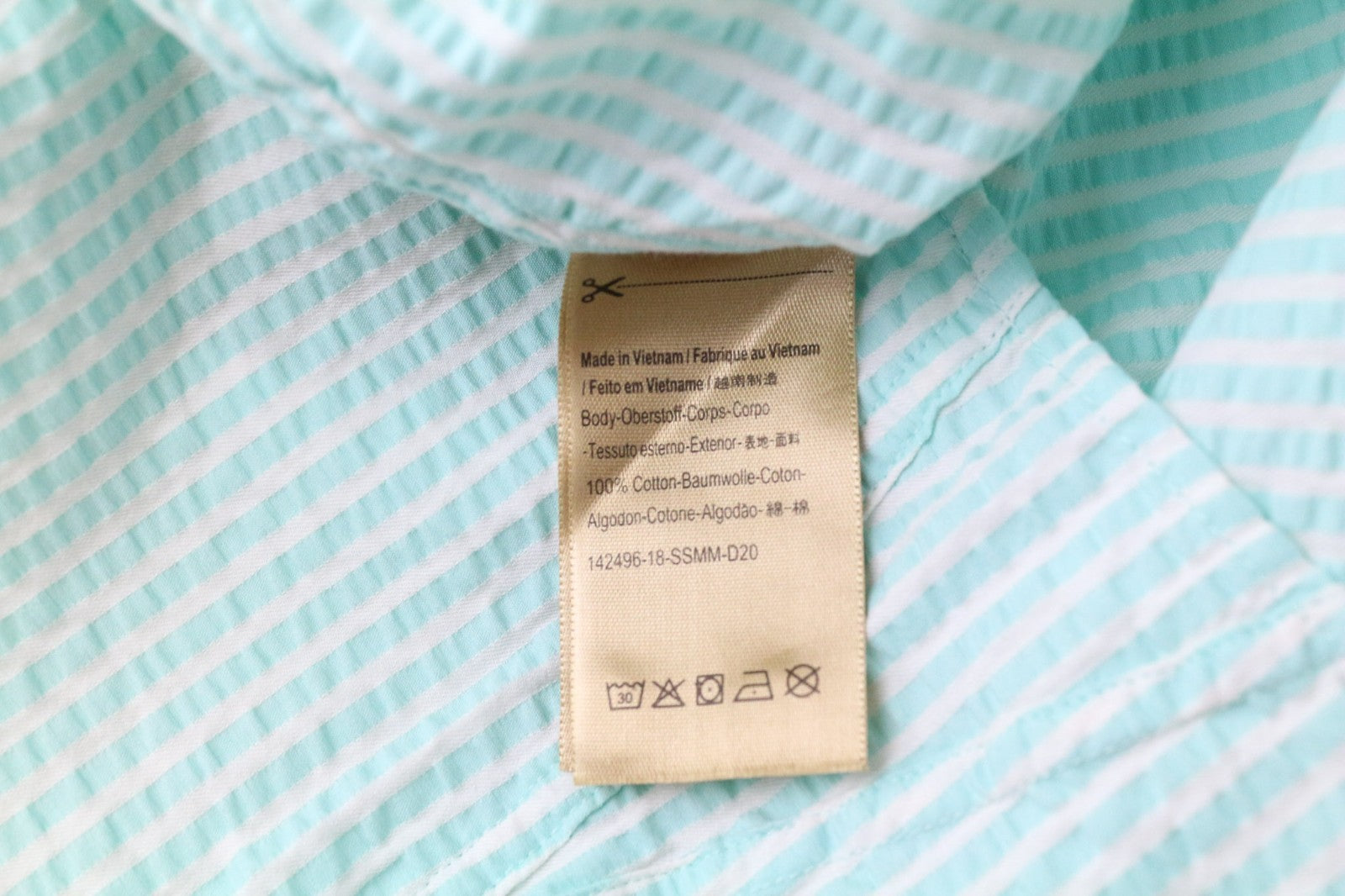 SCOTCH &amp; SODA Ams Couture vyriški marškinėliai L dydžio, vandens mėlyni, dryžuoti, ilgomis rankovėmis, medvilniniai 