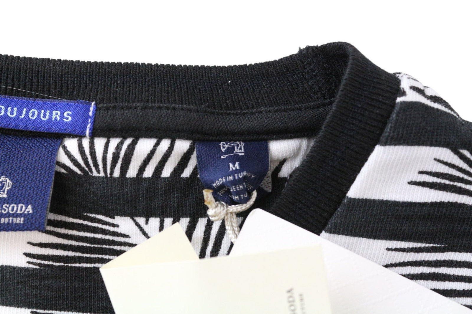 SCOTCH & SODA Ams Couture Men's T-Shirt M Black Pure Cotton Patterned Anti Fit