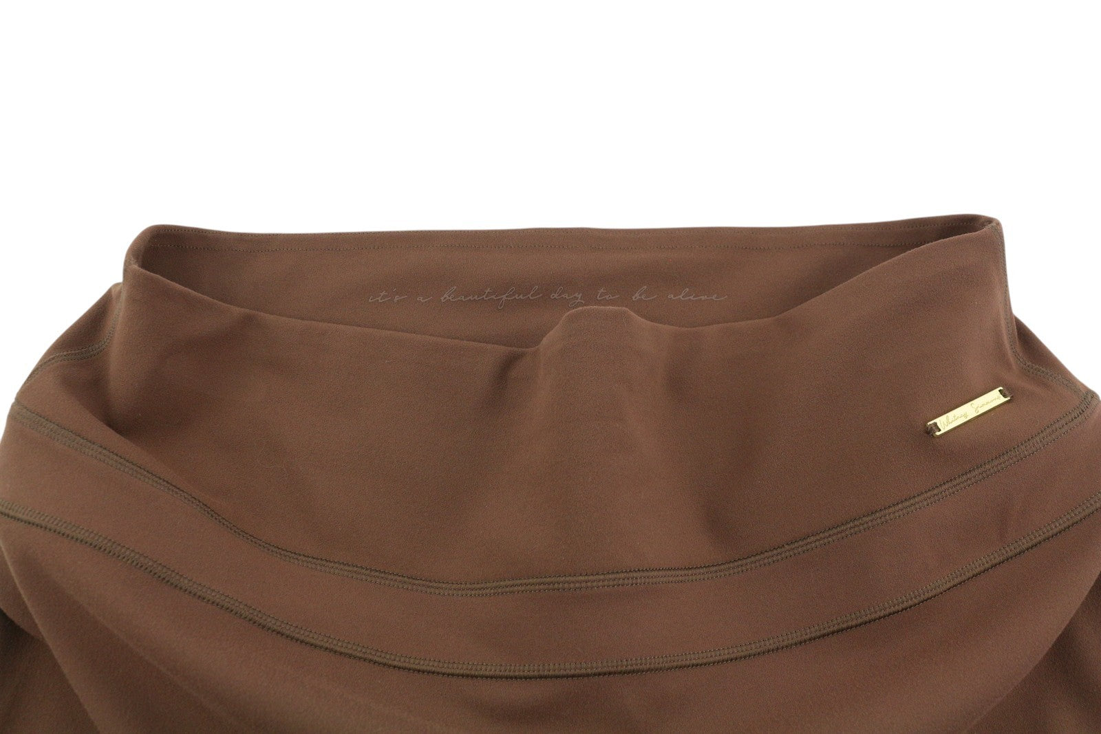 GYMSHARK Whitney Women Shorts XL Brown Cycling High Waist Stretch Active Logo