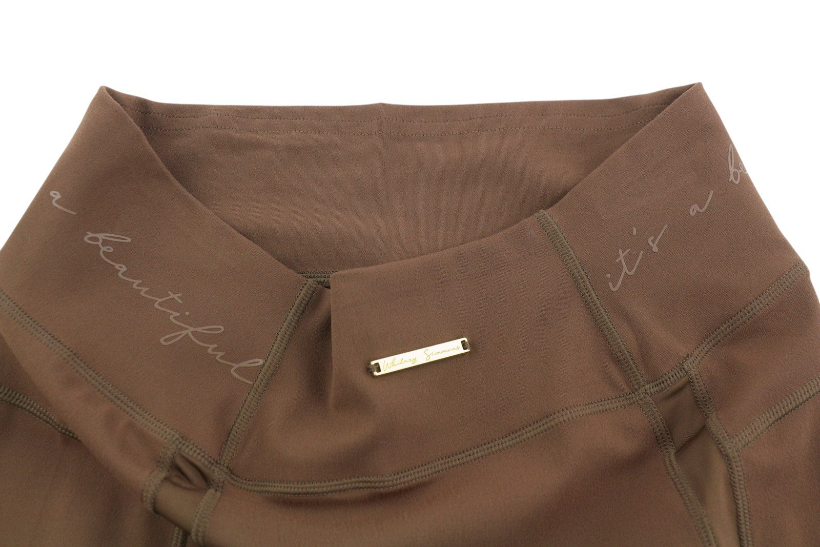 GYMSHARK Whitney Women Shorts S Brown Cycling High Waist Stretch Logo Wear