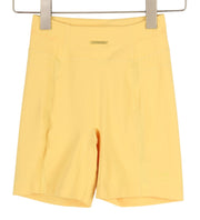 GYMSHARK Whitney Women Shorts S Yellow Cycling High Waist Stretch Logo Fit