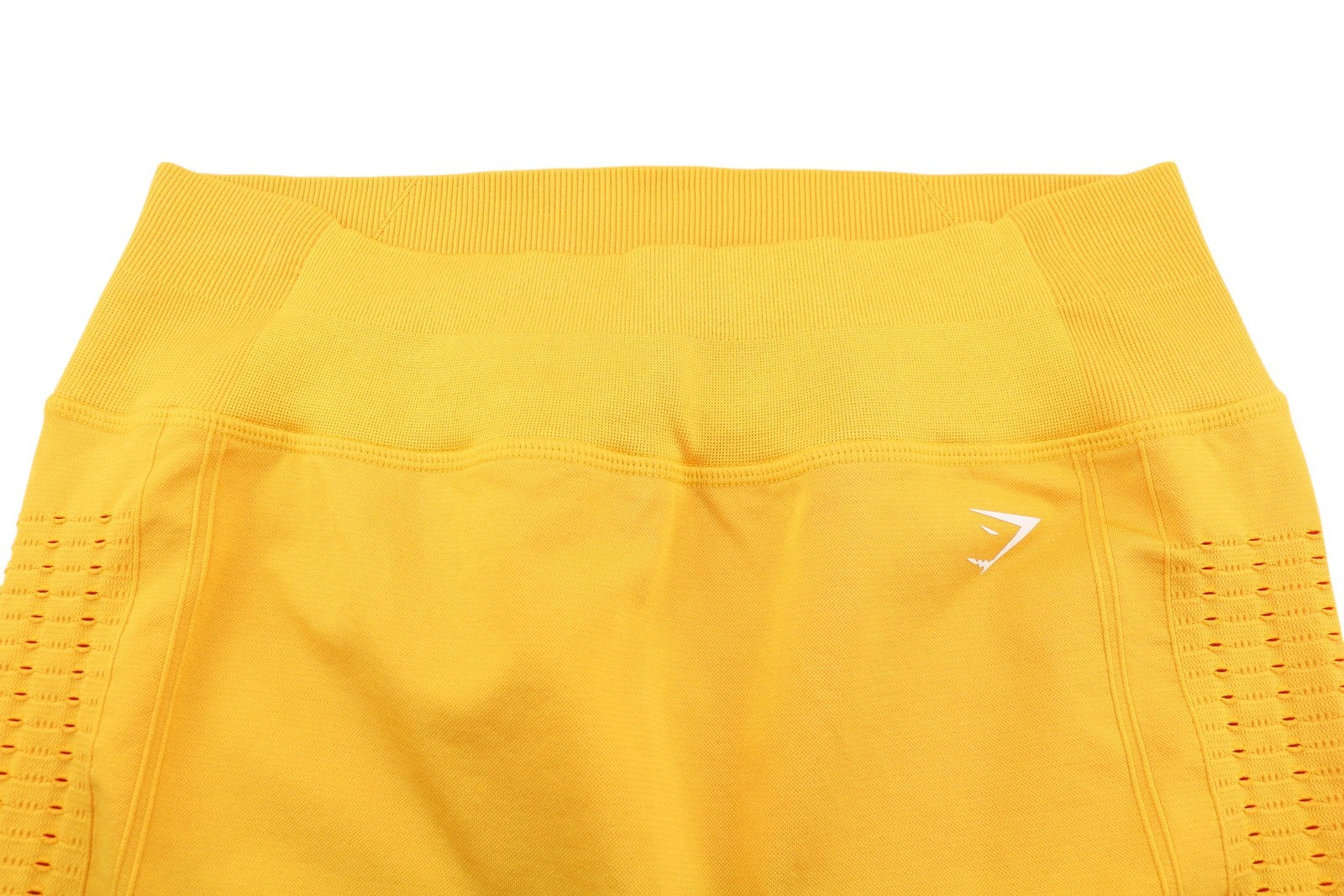 GYMSHARK Glow Women Shorts XL Yellow Seamless Cut-Out High Waist Stretch Fit